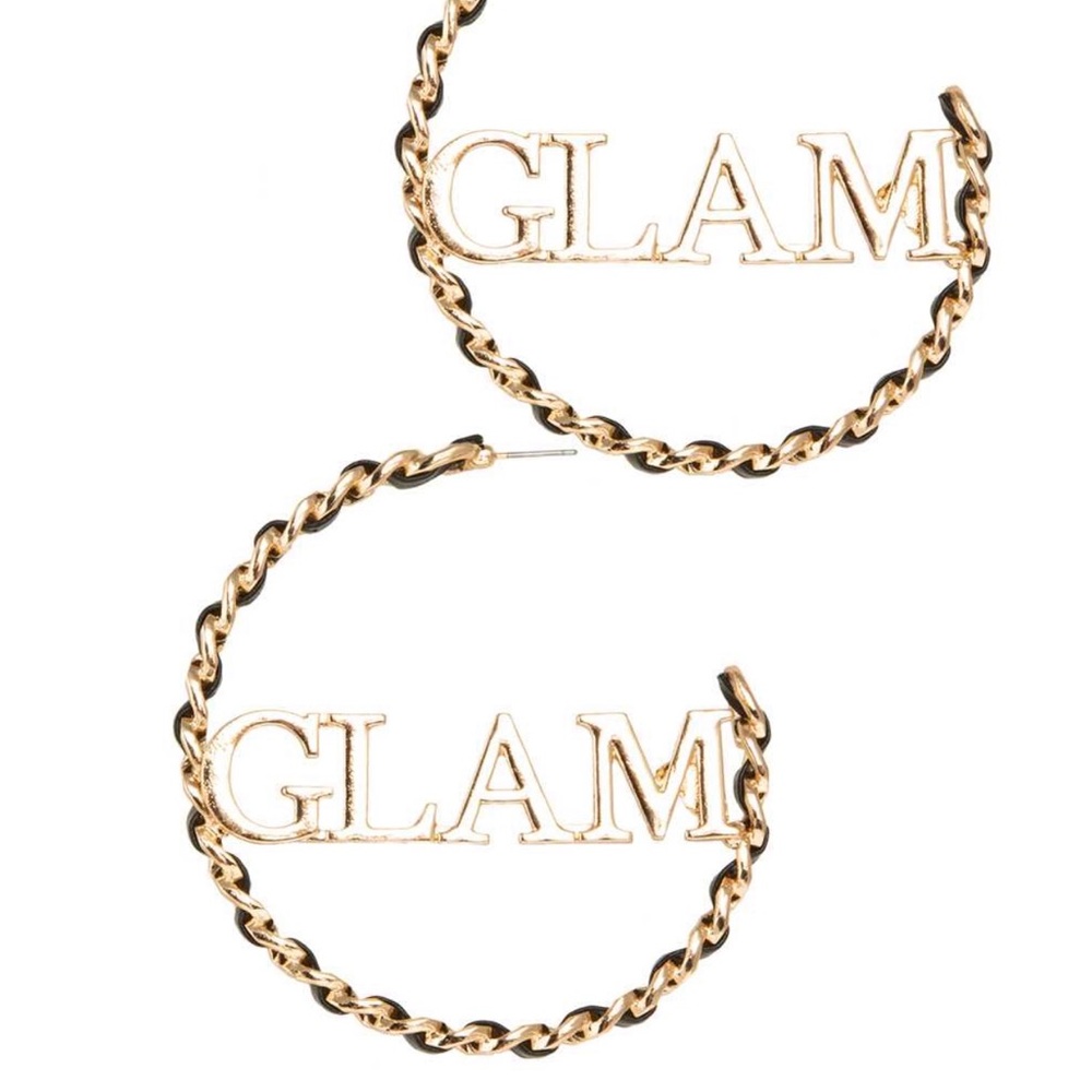 Large hoop glam earrings